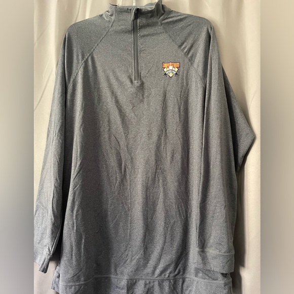 Cooperstown Dreams Park long-sleeved gray quarter-zip pullover zip side pockets - Picture 2 of 13